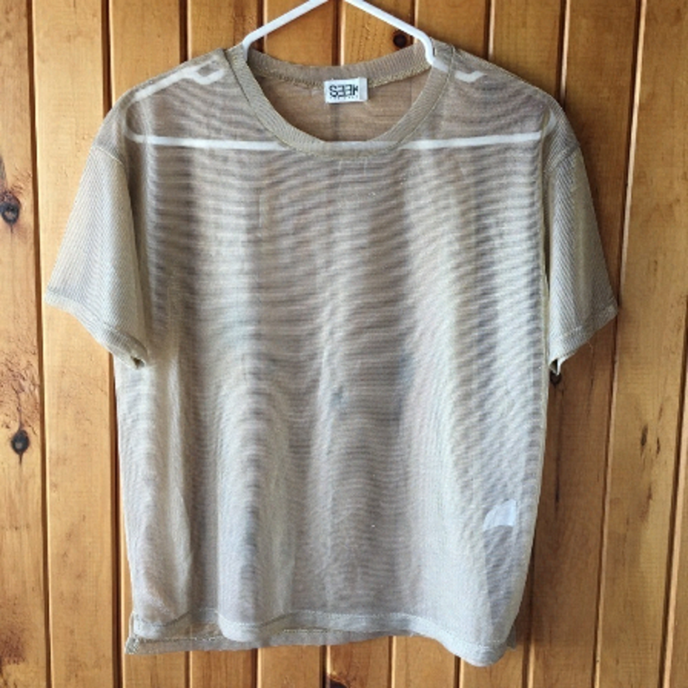 𝅺SEEK the label sheer top with metallic gold